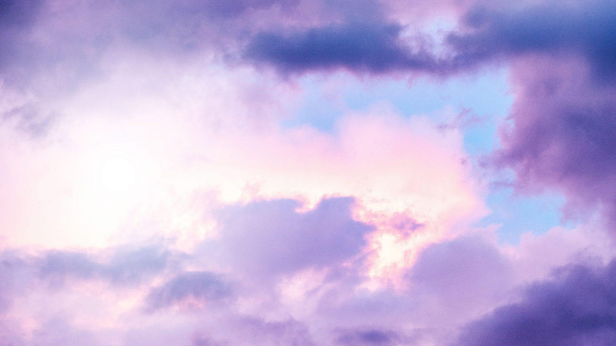 Cloudy purple skies